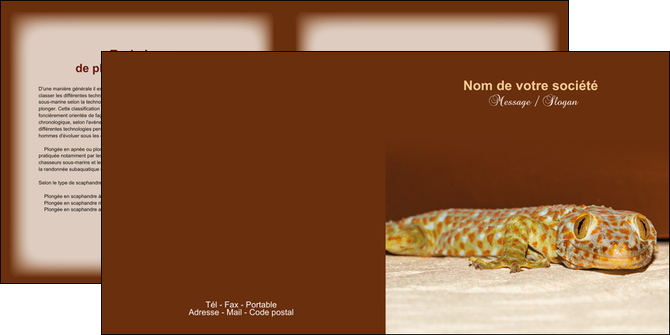 personnaliser modele de depliant 2 volets  4 pages  animal reptile cameleon animal MLGI39496