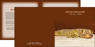 personnaliser modele de depliant 2 volets  4 pages  animal reptile cameleon animal MLGI39496