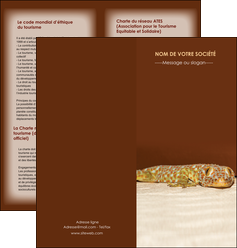 creer modele en ligne depliant 2 volets  4 pages  animal reptile cameleon animal MLGI39502