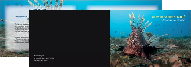 creation graphique en ligne depliant 2 volets  4 pages  animal poissons animal bleu MLIGLU39584