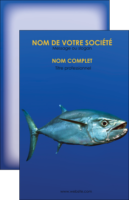 creer modele en ligne carte de visite animal poissons animal bleu MLGI39594