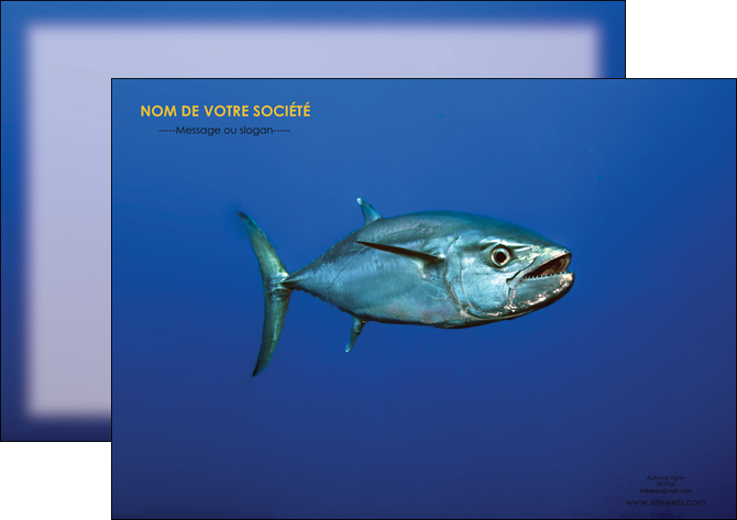 faire modele a imprimer flyers animal poissons animal bleu MLGI39596