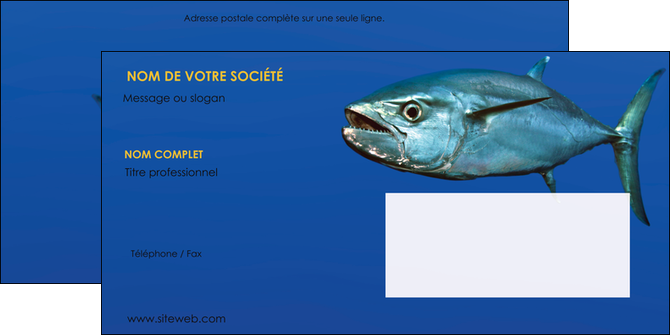creation graphique en ligne enveloppe animal poissons animal bleu MLGI39600