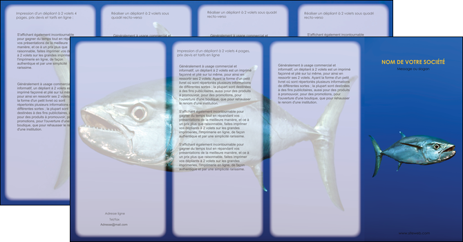 faire depliant 4 volets  8 pages  animal poissons animal bleu MLGI39602