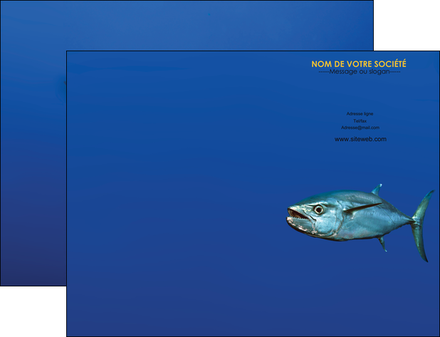 personnaliser maquette pochette a rabat animal poissons animal bleu MLGI39608