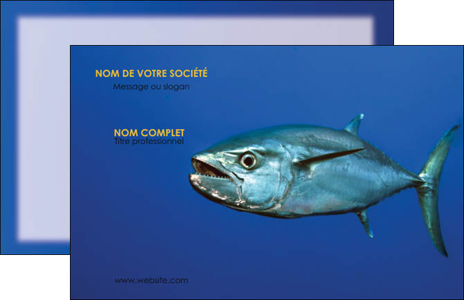 modele carte de visite animal poissons animal bleu MLGI39610