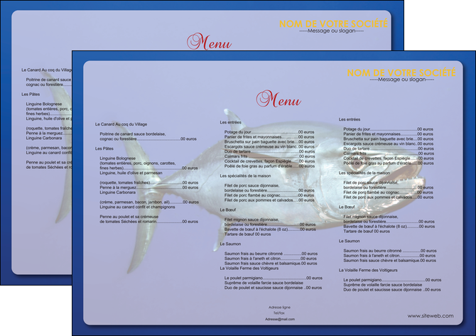 creation graphique en ligne set de table animal poissons animal bleu MLGI39614