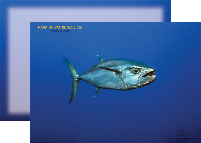 maquette en ligne a personnaliser affiche animal poissons animal bleu MLGI39620