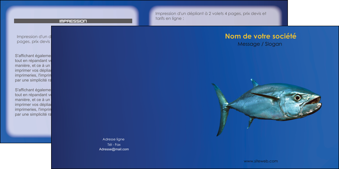 modele en ligne depliant 2 volets  4 pages  animal poissons animal bleu MLGI39626