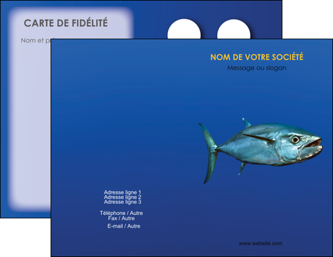 modele en ligne carte de visite animal poissons animal bleu MLGI39628