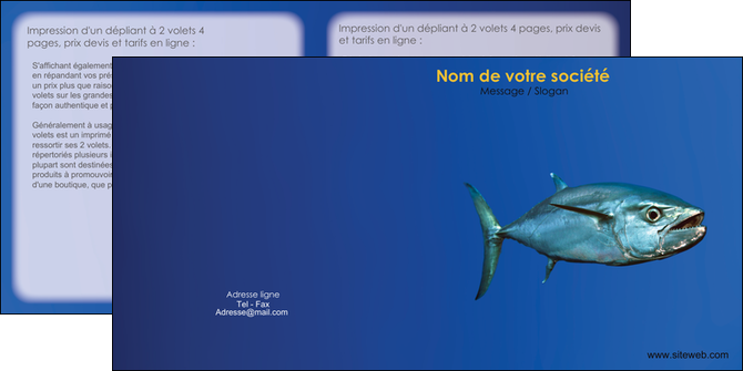 personnaliser modele de depliant 2 volets  4 pages  animal poissons animal bleu MLGI39630