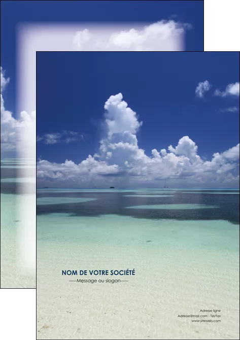 personnaliser maquette affiche ciel bleu plage MLGI39642