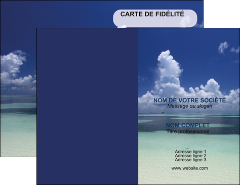imprimer carte de visite ciel bleu plage MIS39660