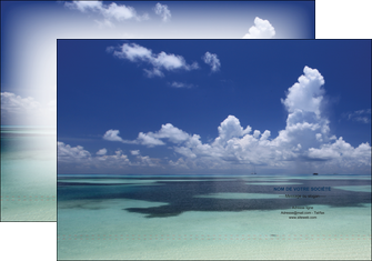 personnaliser maquette pochette a rabat ciel bleu plage MIF39666