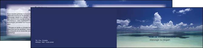 cree depliant 2 volets  4 pages  ciel bleu plage MLIGLU39668