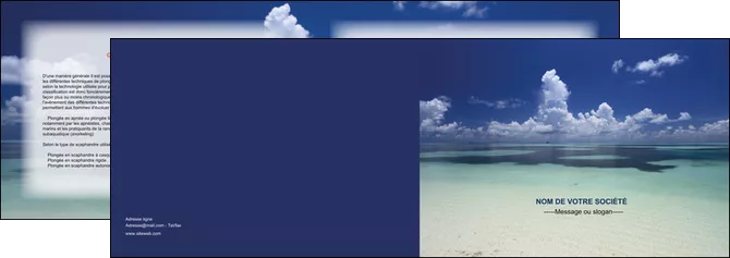imprimer depliant 2 volets  4 pages  ciel bleu plage MIFCH39670