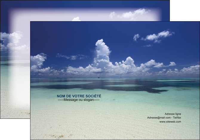 maquette en ligne a personnaliser affiche ciel bleu plage MIS39676