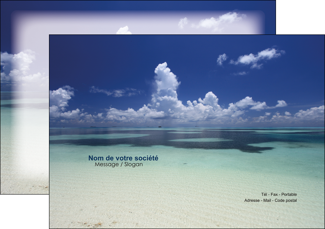 personnaliser modele de flyers ciel bleu plage MIS39678