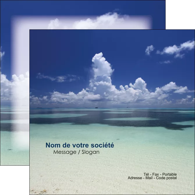 personnaliser maquette flyers ciel bleu plage MIFCH39684