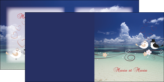 faire depliant 2 volets  4 pages  oiseaux couple doiseaux ciel MLGI39732