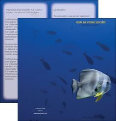 modele depliant 2 volets  4 pages  animal poisson poissonnier poissonnerie MLGI39772