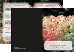 faire modele a imprimer depliant 2 volets  4 pages  fleurs fleurs sous marine herbier MLGI39964