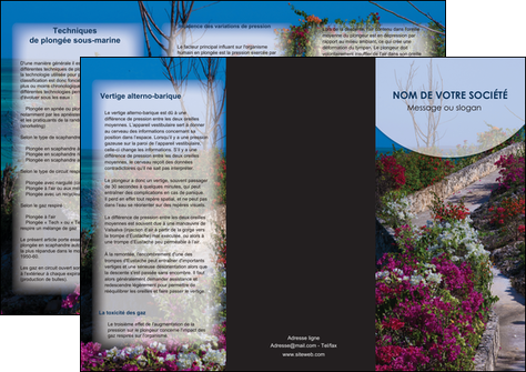 personnaliser modele de depliant 3 volets  6 pages  fleuriste et jardinage allee des fleurs rue des fleurs fond MLGI40046