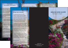 personnaliser modele de depliant 3 volets  6 pages  fleuriste et jardinage allee des fleurs rue des fleurs fond MIF40046