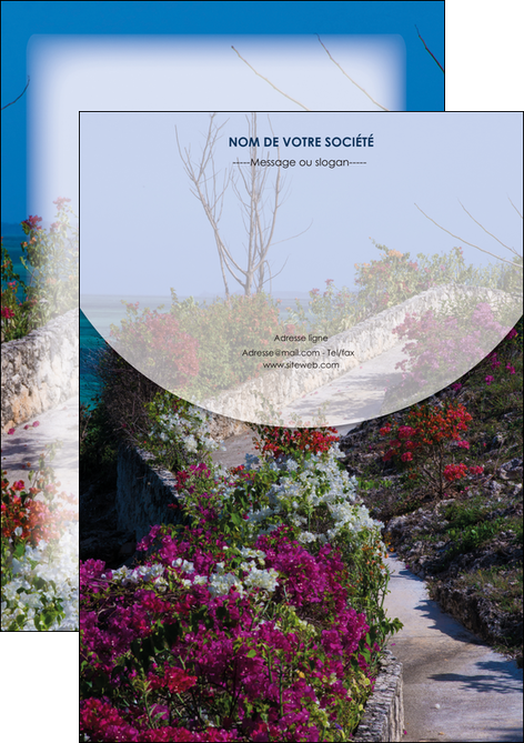 personnaliser modele de flyers fleuriste et jardinage allee des fleurs rue des fleurs fond MLGI40058
