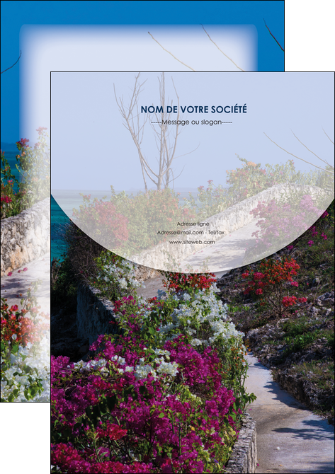 maquette en ligne a personnaliser affiche fleuriste et jardinage allee des fleurs rue des fleurs fond MLGI40060
