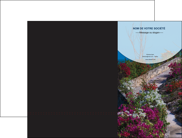 modele en ligne pochette a rabat fleuriste et jardinage allee des fleurs rue des fleurs fond MLGI40070