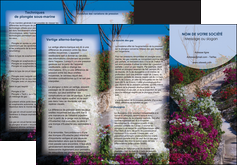 impression depliant 3 volets  6 pages  fleuriste et jardinage allee des fleurs rue des fleurs fond MIFCH40084