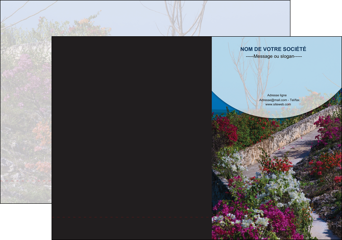 modele en ligne pochette a rabat fleuriste et jardinage allee des fleurs rue des fleurs fond MLGI40090