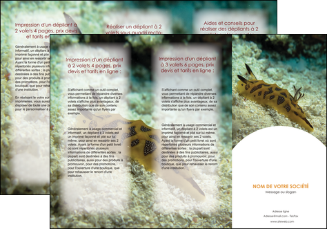 maquette en ligne a personnaliser depliant 3 volets  6 pages  animal crevette crustace animal MIF40150