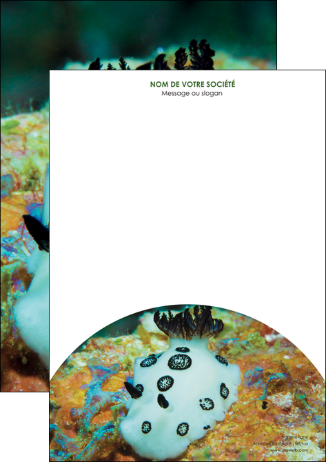 faire modele a imprimer tete de lettre animal poisson sous marine nature MIFCH40158