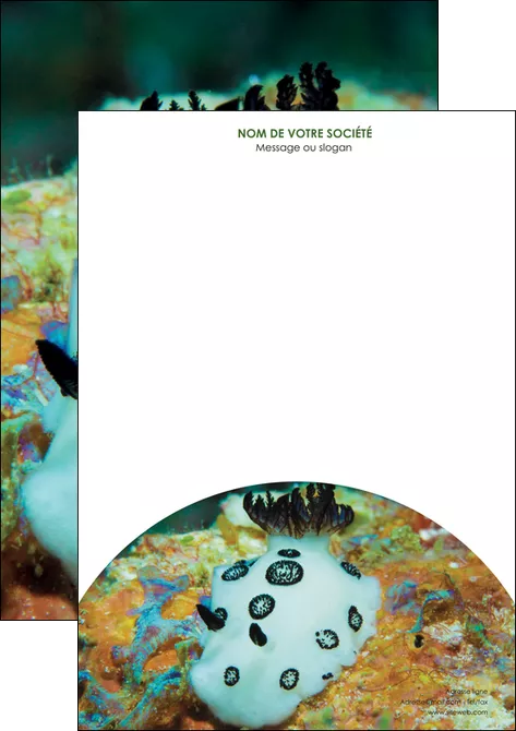faire modele a imprimer tete de lettre animal poisson sous marine nature MLGI40158