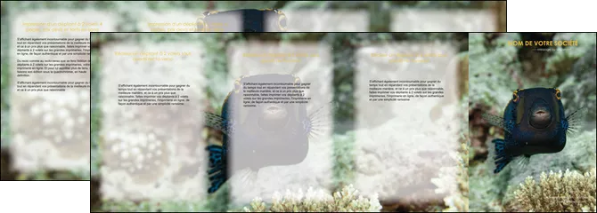 faire depliant 4 volets  8 pages  animal poisson sous marine nature MID40212