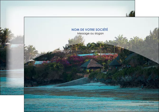 personnaliser maquette affiche agence immobiliere maison sur plage immobilier immobilier de luxe MID40268
