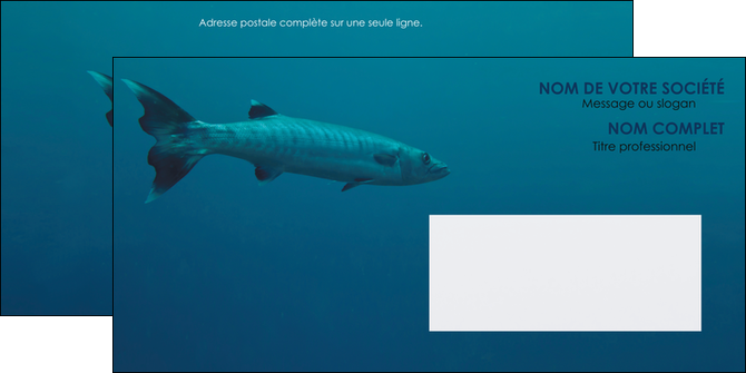 personnaliser modele de enveloppe animal poisson plongee nature MIDCH40382