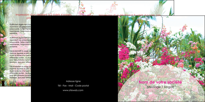 exemple depliant 2 volets  4 pages  fleuriste et jardinage fleurs plantes nature MLGI40458