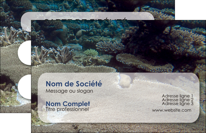 personnaliser maquette carte de visite plongee  massif de corail mer nature MIDLU40654