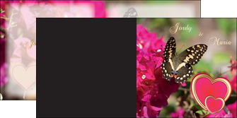 creer modele en ligne depliant 2 volets  4 pages  papillons fleurs printemps MLIG40756