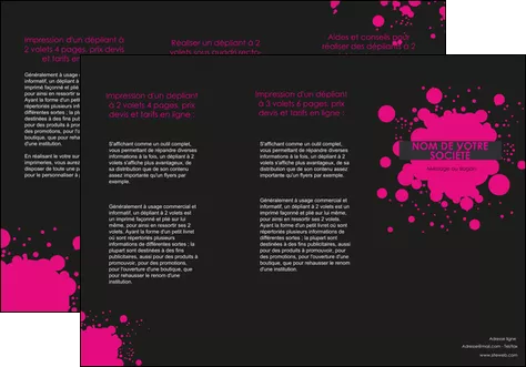modele en ligne depliant 3 volets  6 pages  peinture rose tache de peinture MLGI41694