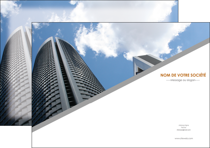 creation graphique en ligne affiche agence immobiliere immeuble gratte ciel immobilier MLGI42536