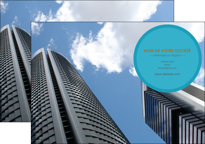 personnaliser modele de pochette a rabat agence immobiliere immeuble gratte ciel immobilier MIF42540
