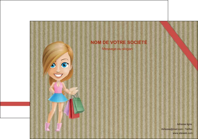 personnaliser maquette affiche vetements et accessoires shopping emplette fille MLGI43622