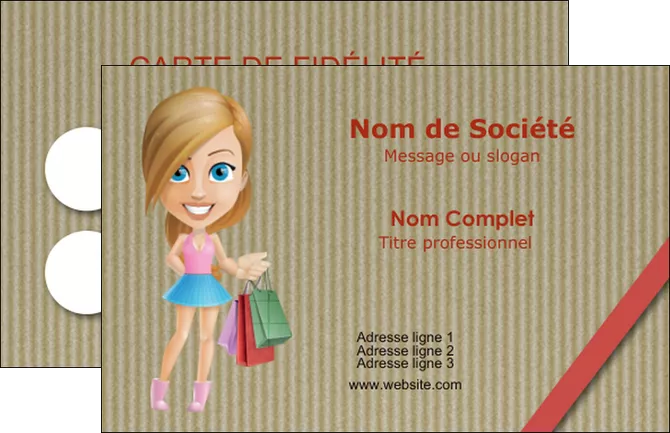 imprimer carte de visite vetements et accessoires shopping emplette fille MID43630