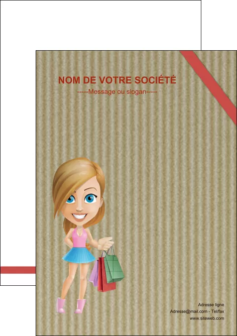 maquette en ligne a personnaliser flyers vetements et accessoires shopping emplette fille MID43640