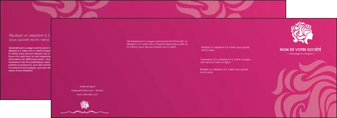 modele depliant 4 volets  8 pages  centre esthetique  coiffure salon salon de coiffure MIFBE44422