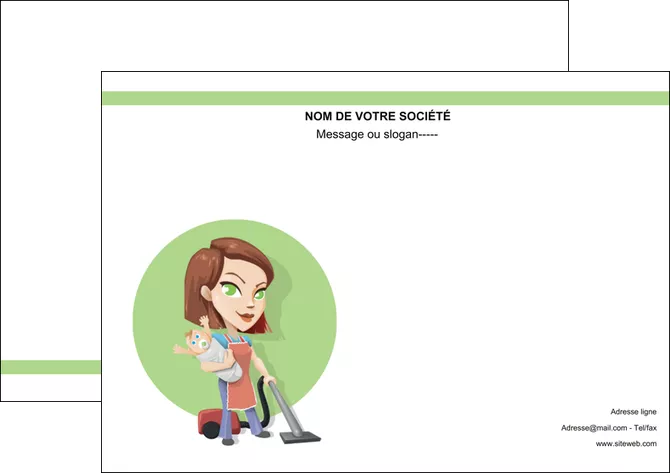 creation graphique en ligne affiche agence de placement  femme de menage employe de maison nenene MIFBE44582